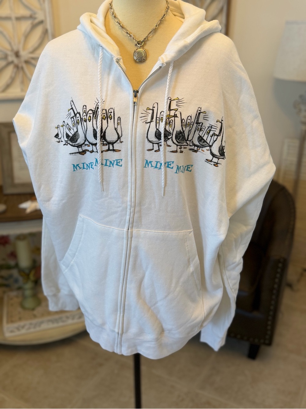 Disney Finding Nemo Mine Seagull hooded zip sweatshirt